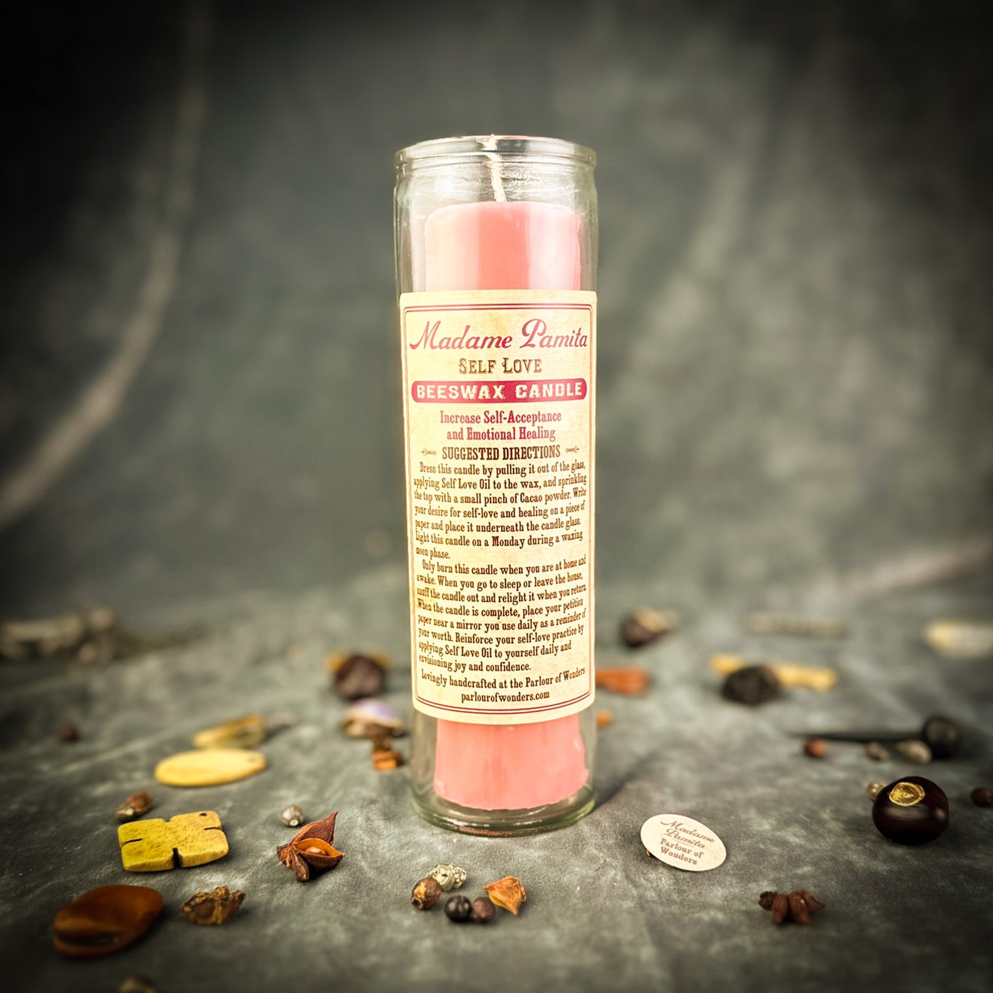 Self Love Beeswax Vigil Candle by Madame Pamita - Healing & Self-Acceptance