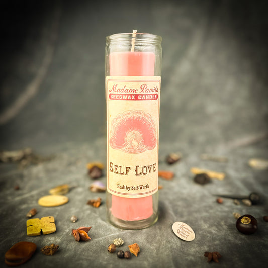 Self Love Beeswax Vigil Candle by Madame Pamita - Healing & Self-Acceptance