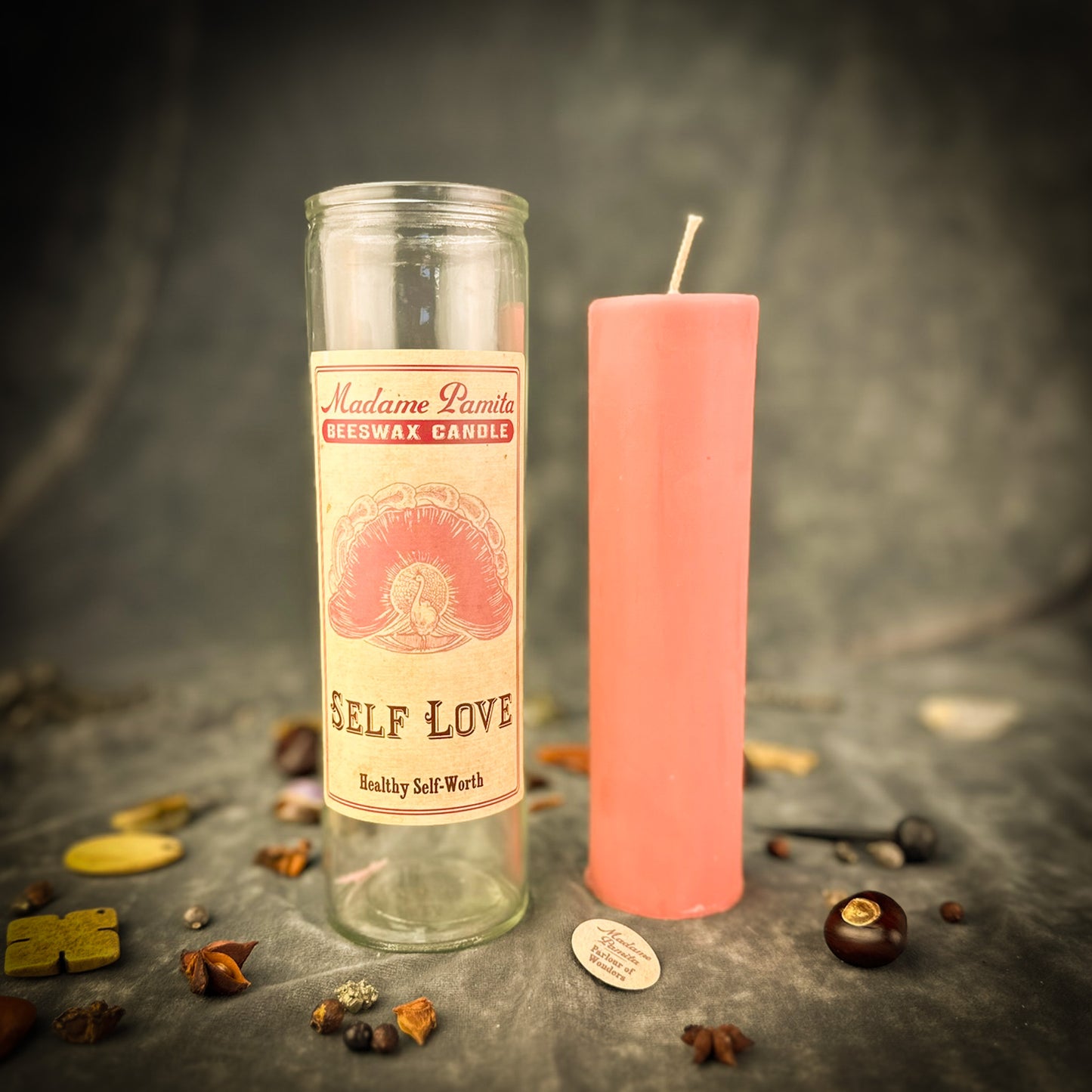 Self Love Beeswax Vigil Candle by Madame Pamita - Healing & Self-Acceptance