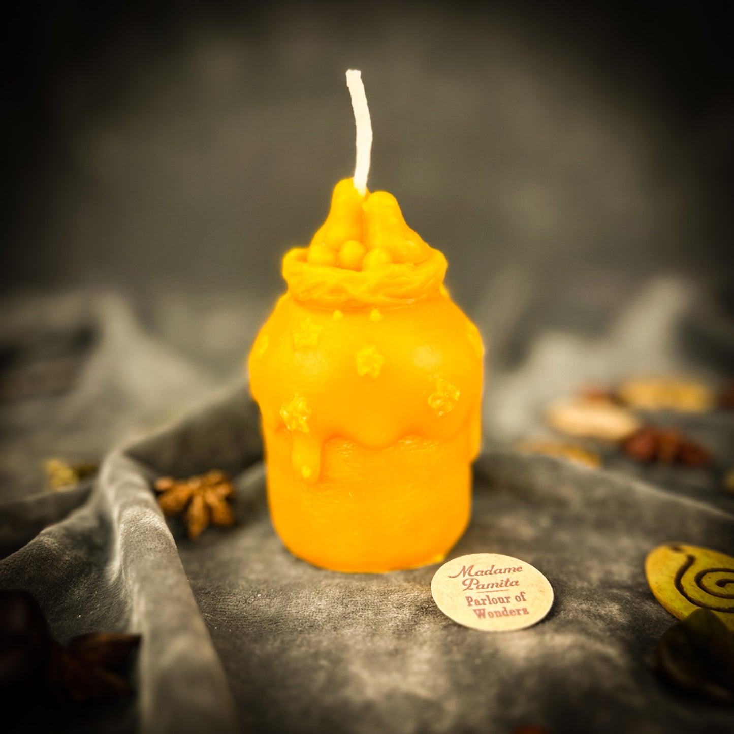 Yellow Beeswax Spring Bird Nest Paska Spell Candle 