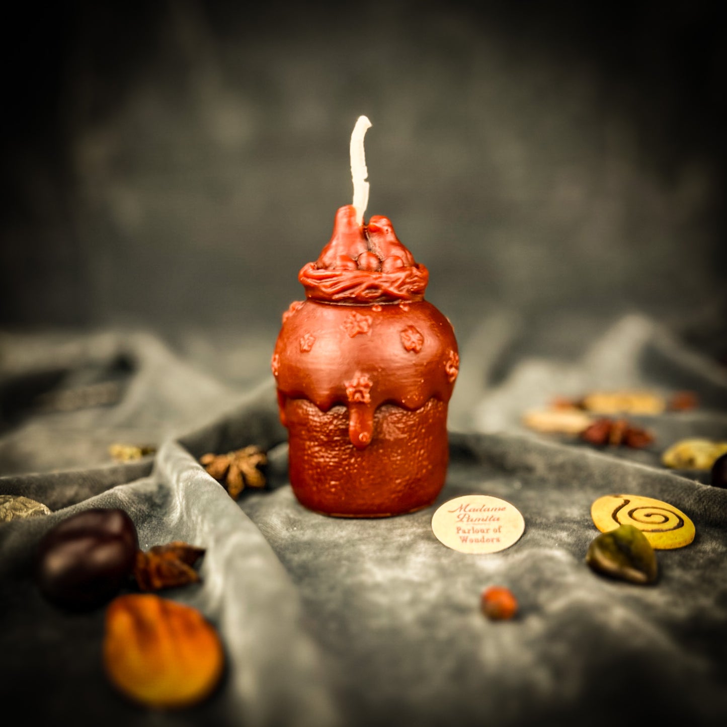 Brown Spring Bird Nest Paska Spell Candle 