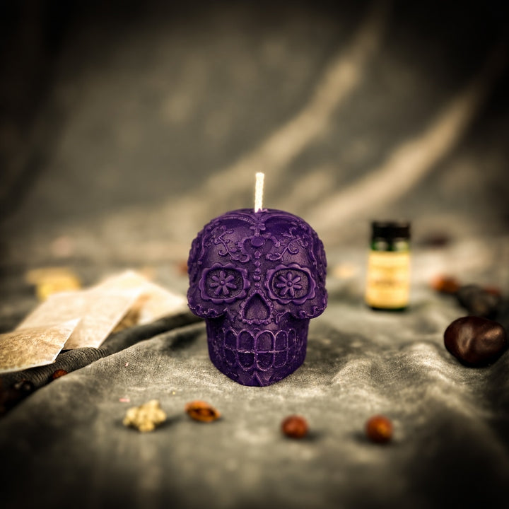 Sugar Skull Candle Spell Kit – Día de los Muertos Ancestor & Remembrance Magic