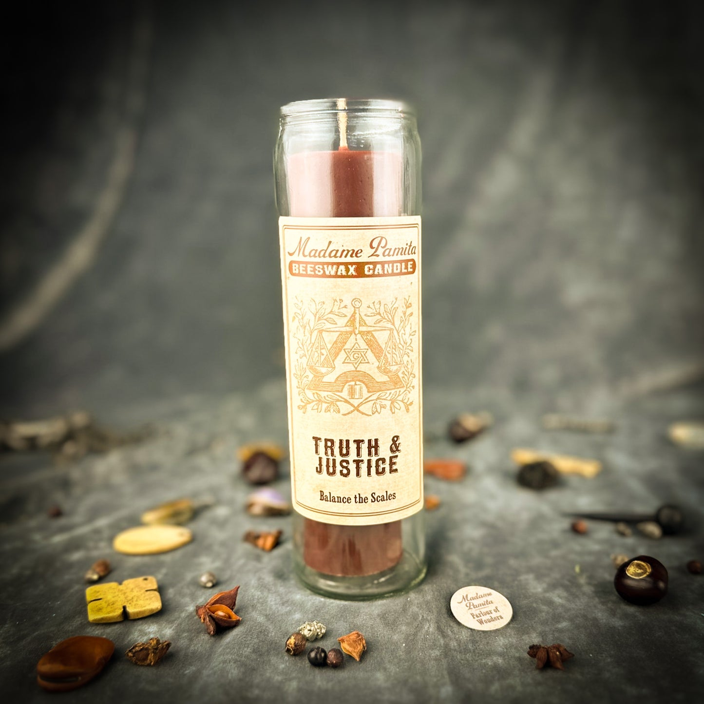 Truth & Justice Beeswax Vigil Candle by Madame Pamita - Court Cases & Fairness