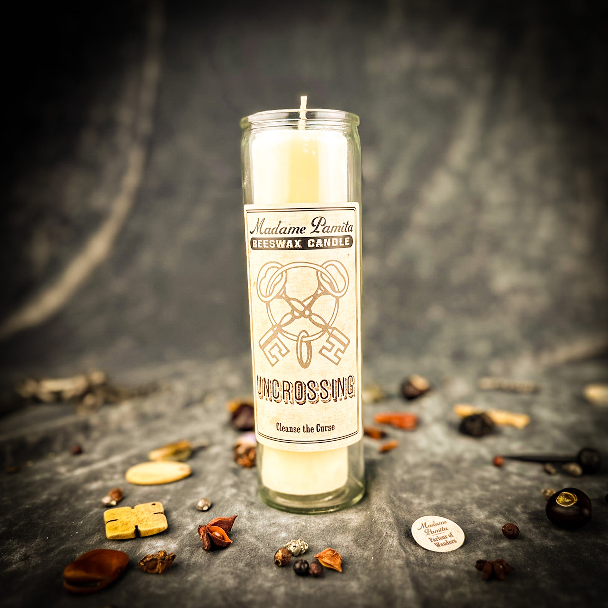 Uncrossing Beeswax Vigil Candle by Madame Pamita - Remove Hexes, Curses & Jinxes