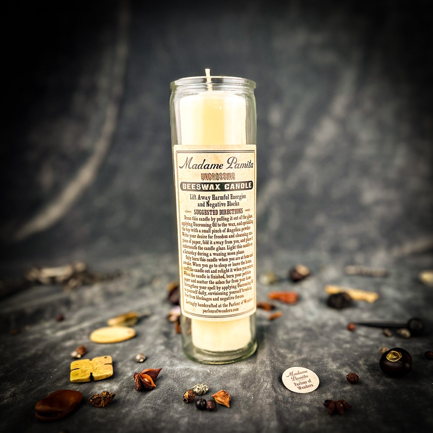 Uncrossing Beeswax Vigil Candle by Madame Pamita 