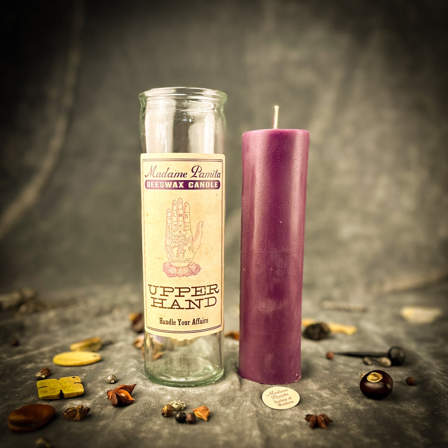 Upper Hand Beeswax Vigil Candle by Madame Pamita 