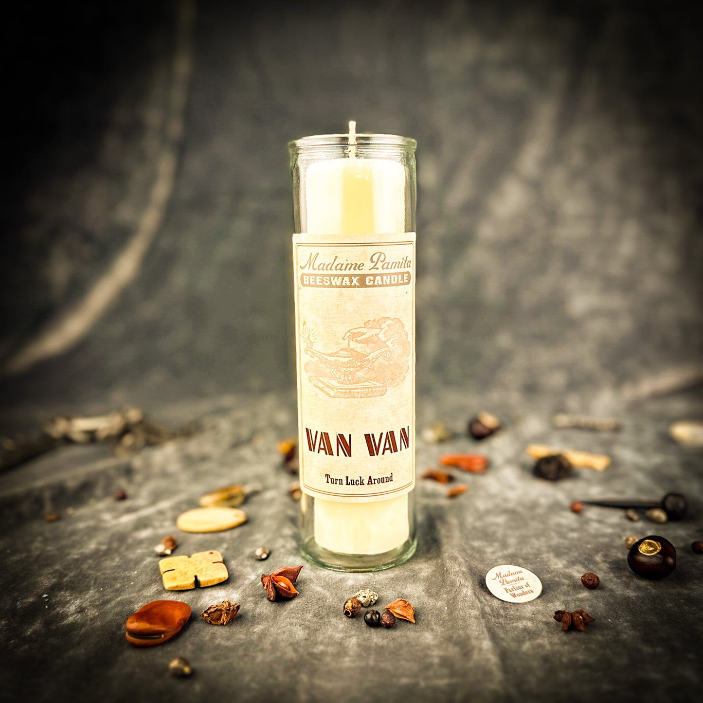 Van Van Beeswax Vigil Candle by Madame Pamita - Clear Negativity & Turn Luck Around