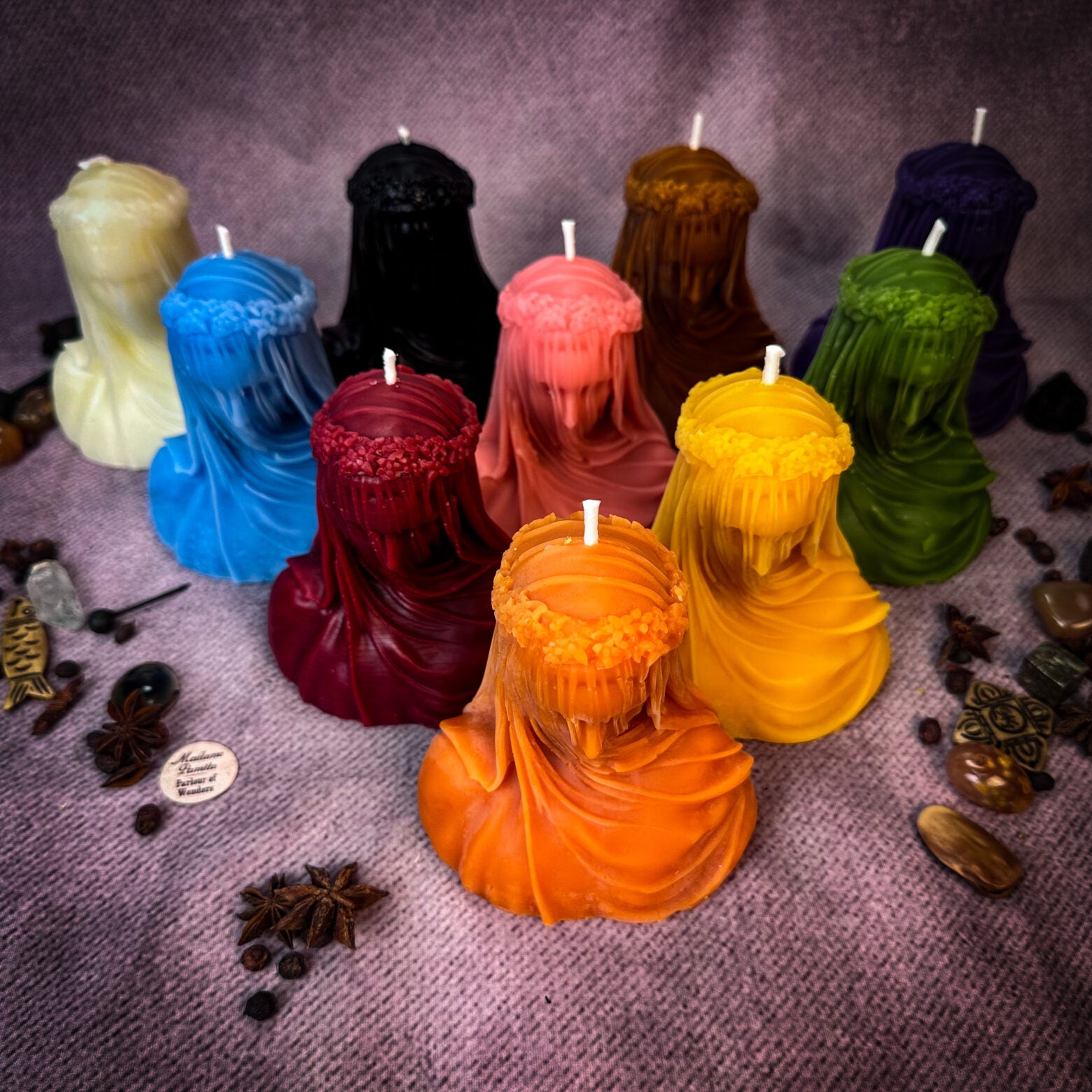 Beeswax Veil of Secrets Spell Candle All Colors