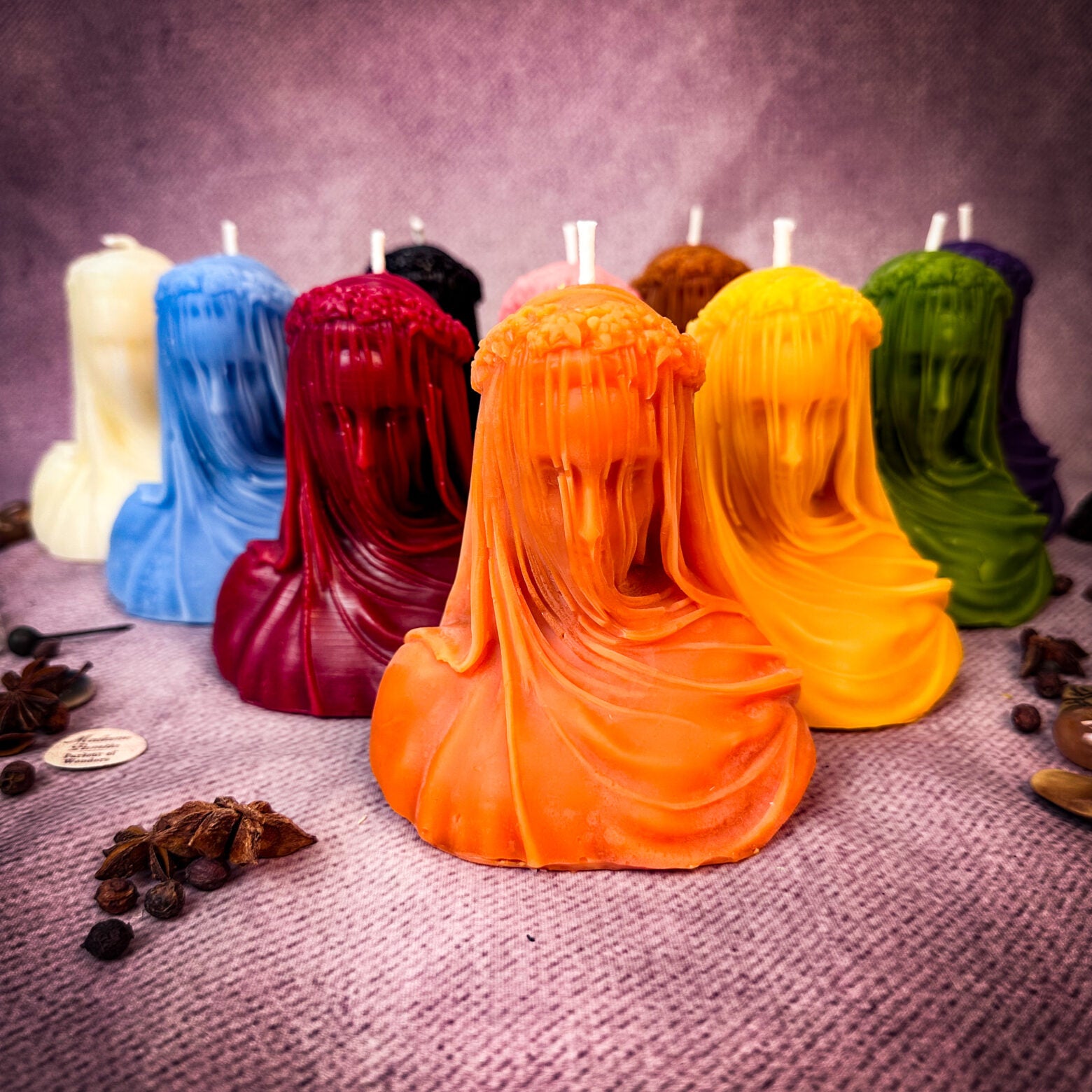 Beeswax Veil of Secrets Spell Candle