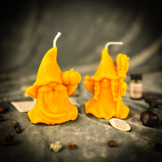 Witch and Wizard Gnomes Candle Spell Kit - Home Protection & Abundance Magic