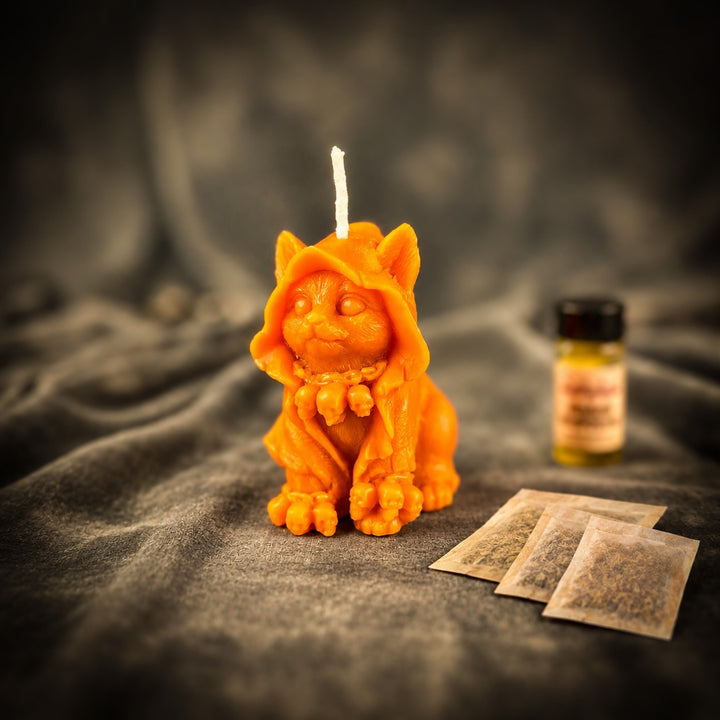 Witch’s Familiar Candle Spell Kit – Cat Magic, Intuition & Psychic Power
